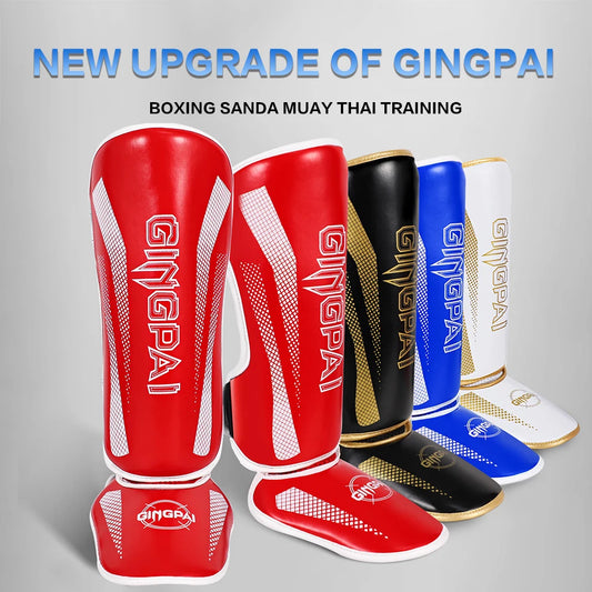 Tibières Muay Thai & MMA Cuir PU – Protège-Tibias Kickboxing, Sparring, Taekwondo | S à L | 4 Coloris - BLACKBEARD OUTDOOR INDUSTRIES