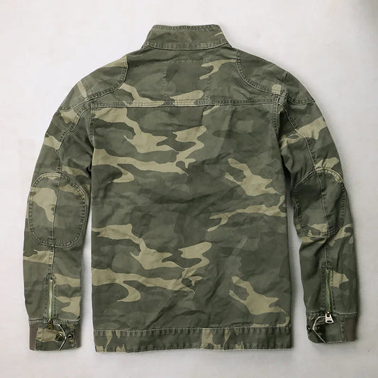 Casual Camouflage Cargo Jacket Mens Cotton Multi Pocket Tactical Coats Stand Collar Fashion Vintage Autumn Bomber Outwear BLACKBEARD OUTDOOR INDUSTRIES