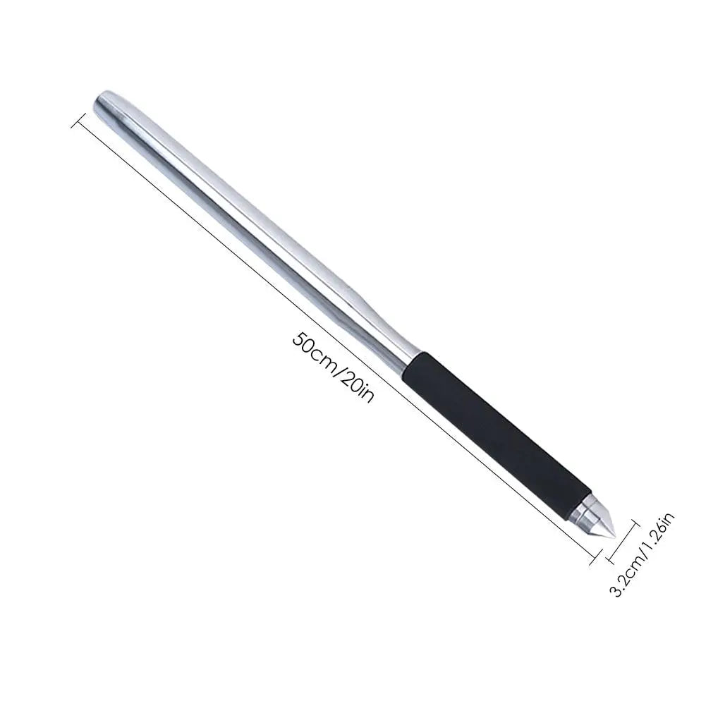 Bâton de Défense en Acier Inoxydable 50cm – Grip Antidérapant - BLACKBEARD OUTDOOR INDUSTRIES