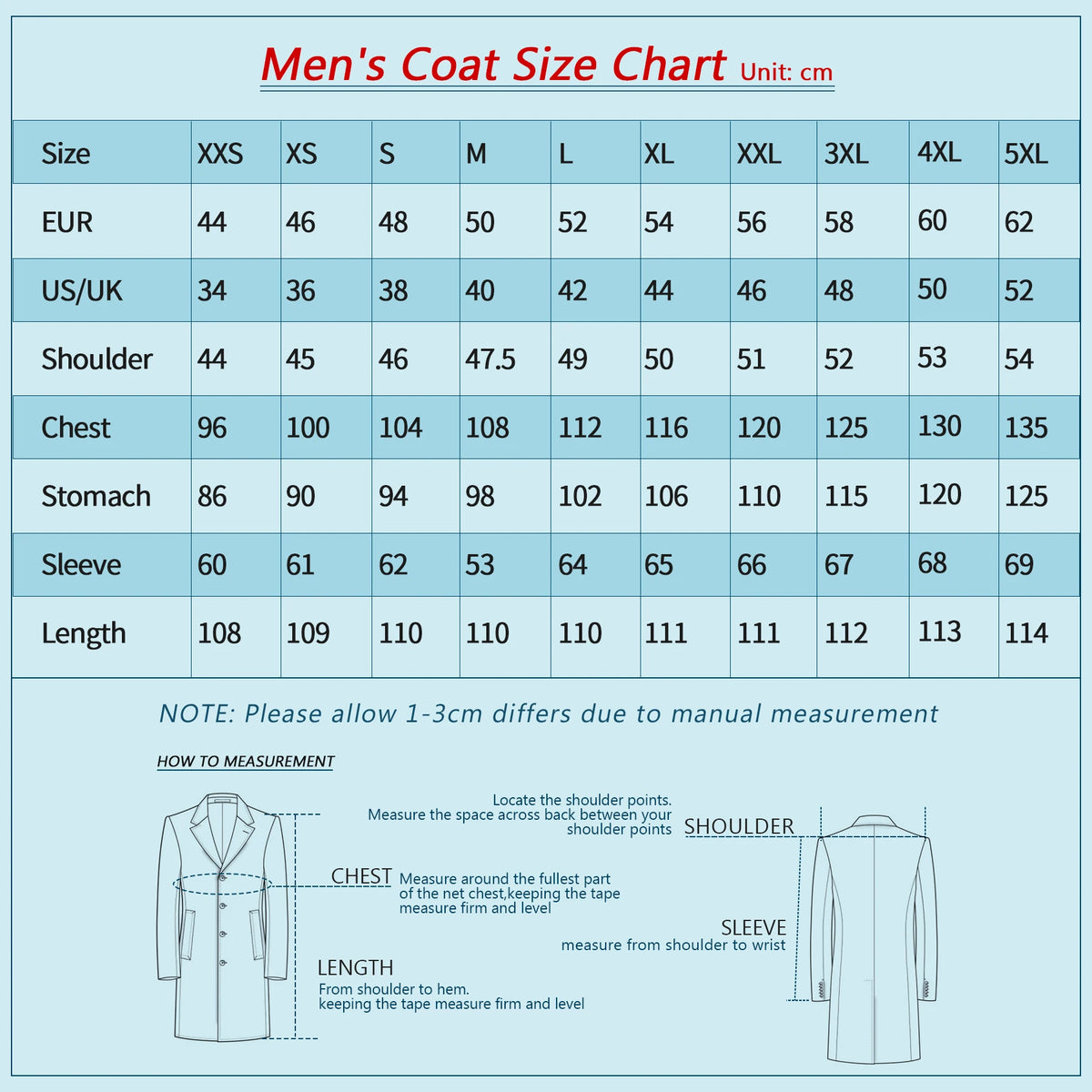 Manteau long homme à double boutonnage en laine et coton