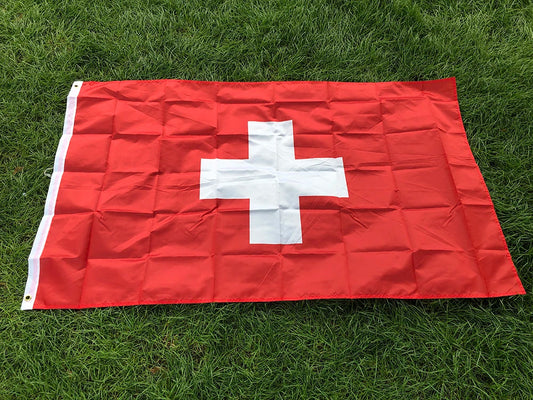 Drapeau de la Suisse - 90x150 cm - Polyester - Drapeau Suspendu pour Décoration BLACKBEARD OUTDOOR INDUSTRIES