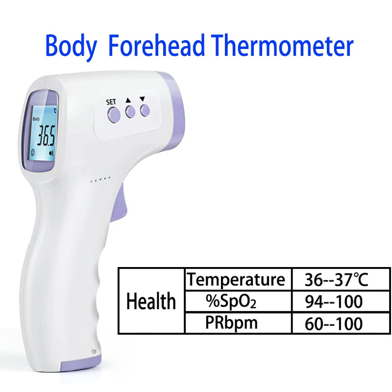 Thermomètre Infrarouge Sans Contact & Oxymètre de Pouls – Mesure Rapide Corps & Surface