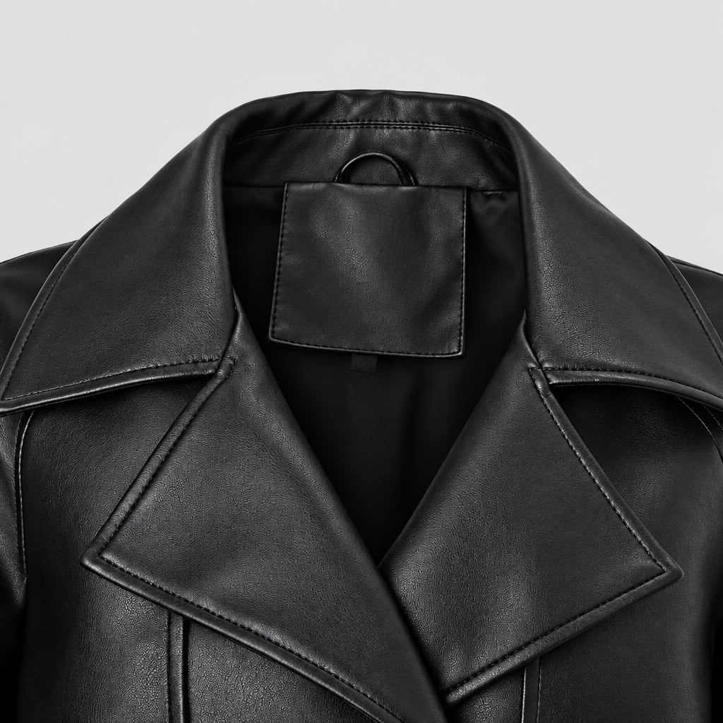 Blouson Femme en Similicuir Coupe Ajustée - Automne/Hiver