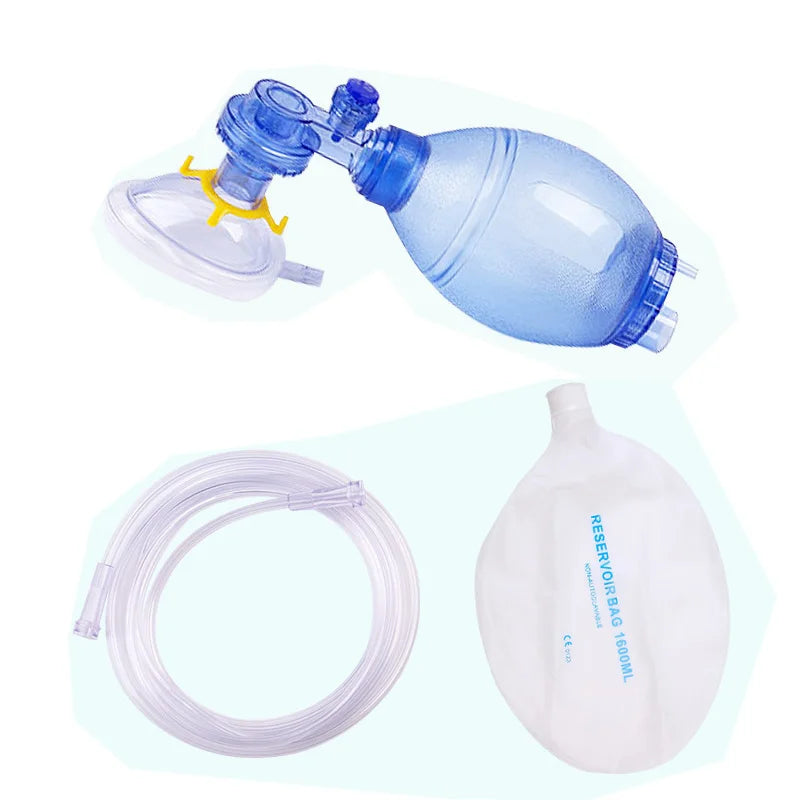 Ballon de Réanimation Manuel PVC – Ambu Bag Adulte, Enfant, Nourrisson avec Masque et Tube Oxygène