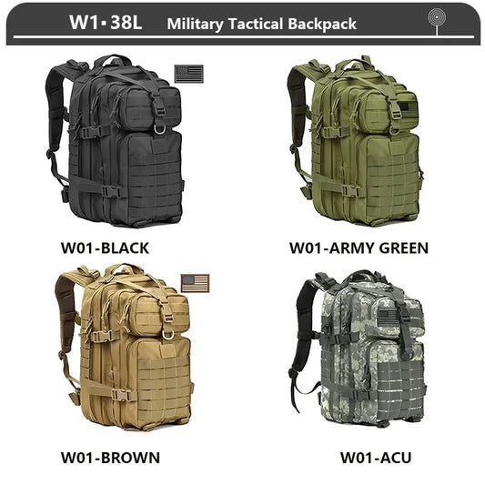 Sac à Dos Tactique 3 Jours – 38/45L | Imperméable, Résistant, Molle | Randonnée, Militaire, Survie - BLACKBEARD OUTDOOR INDUSTRIES