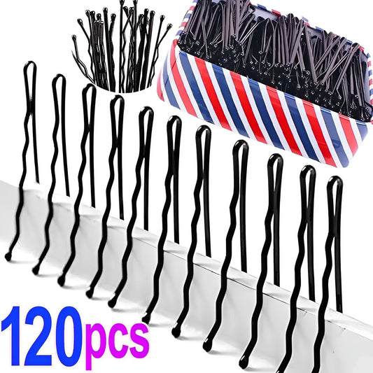 60/240 Pcs Pinces à Cheveux Noires U-Shape – Bobby Pins Invisibles, Métal Ondulé pour Coiffure - BLACKBEARD OUTDOOR INDUSTRIES