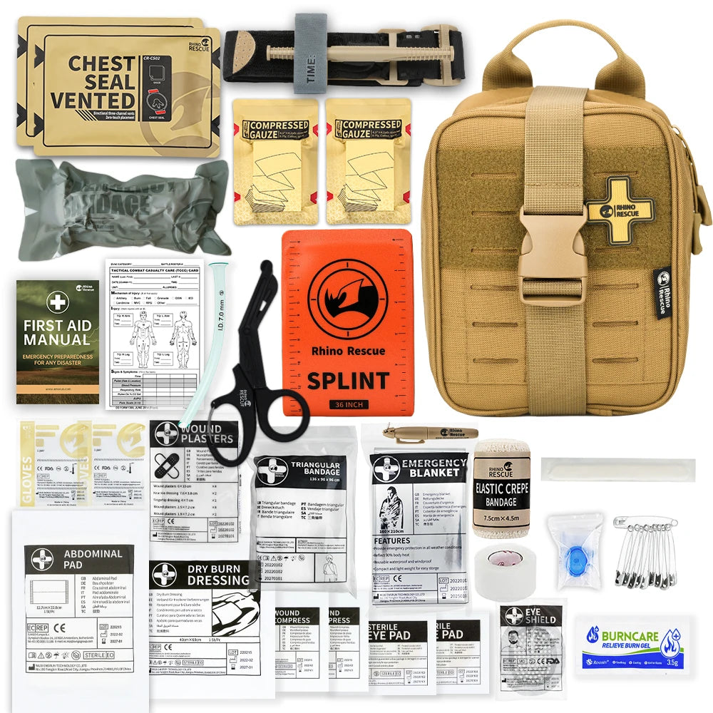 Trousse de Secours IFAK Rhino Rescue - Garrot, Pochette MOLLE Complète