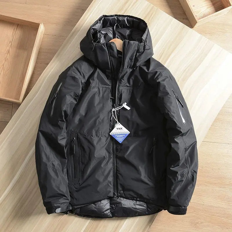 Veste hiver homme courte à capuche amovible