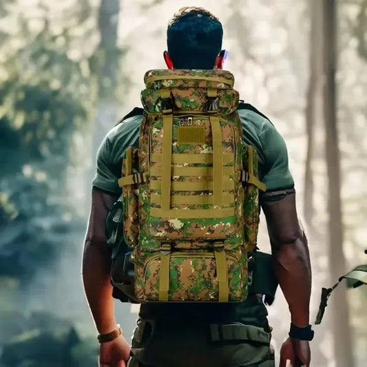 Sac à Dos Alpinisme Tactique 80L/100L Extensible – Randonnée, Camping, Voyage