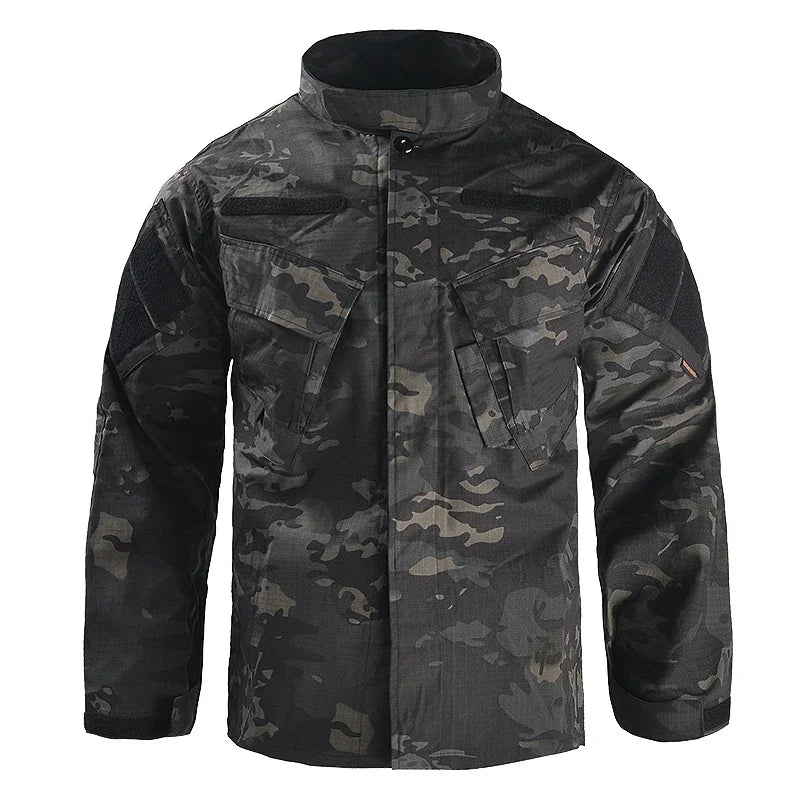 Veste Tactique Camouflage Homme – Coupe-Vent, Imperméable, Multi-Poches, Chasse & Airsoft
