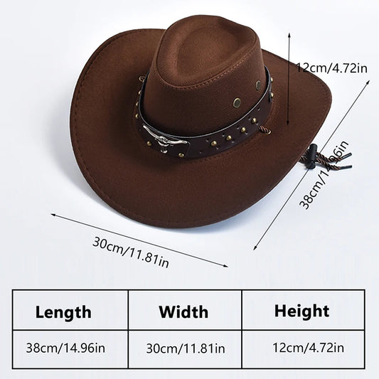 Chapeau Western en suede Synthétique – Large Bord Vintage pour Gentleman & Cowgirl - BLACKBEARD OUTDOOR INDUSTRIES