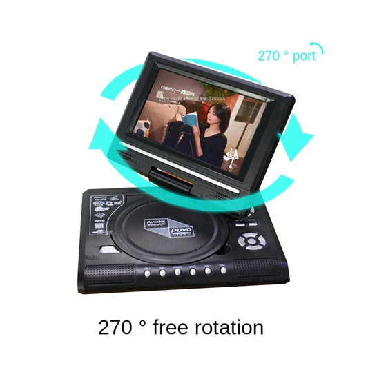 Lecteur DVD Portable 7,8" – TV/FM/USB/Jeux – DIXSG DVD-225 – Écran Rotatif 270° – Prise EU - BLACKBEARD OUTDOOR INDUSTRIES