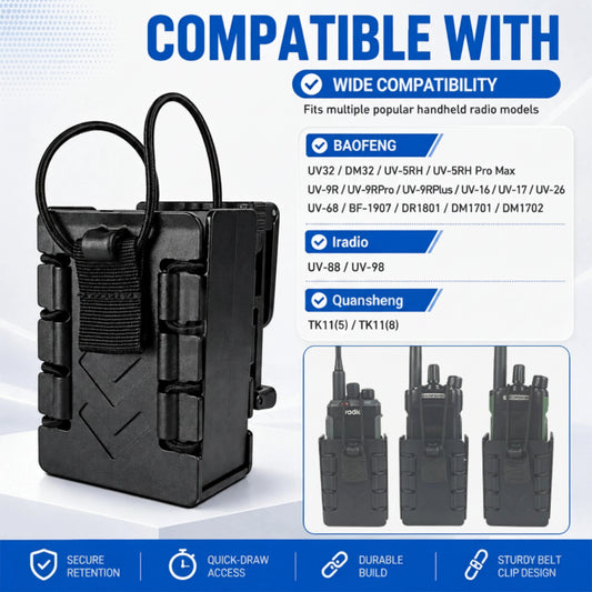 Holster Tactique MOLLE Universel 360° – Porte-Radio Rapide Baofeng, Quansheng, Iradio