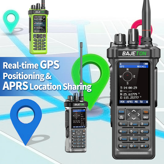 BAJETON BJ-9000 – talkie-walkie APRS GPS 10W, VHF/UHF & CB 27 MHz, récepteur AM/FM/SSB, programmation Bluetooth, USB‑C, triple veille - BLACKBEARD OUTDOOR INDUSTRIES