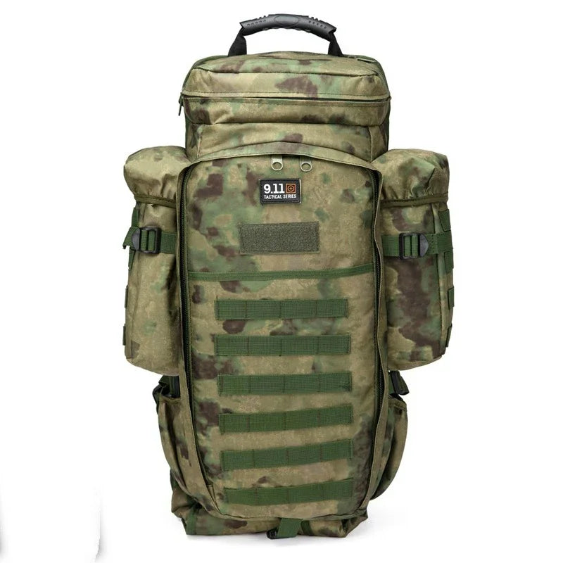 Sac à Dos Tactique WOLF ENEMY 911 MOLLE 60-70L – Double Compartiment Fusil, Nylon Imperméable | Chasse, Randonnée, Militaire | 9 Coloris