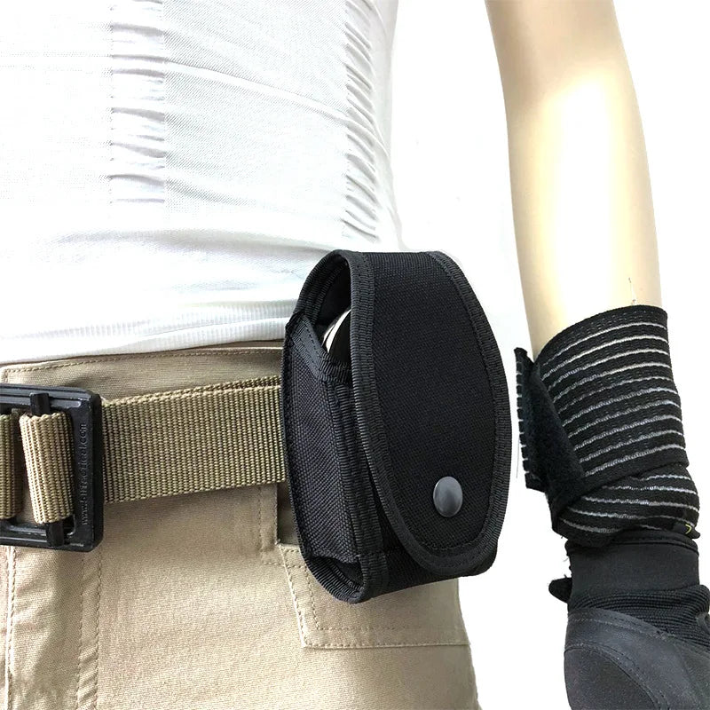 Porte-menottes tactique en nylon – Fixation MOLLE et ceinture