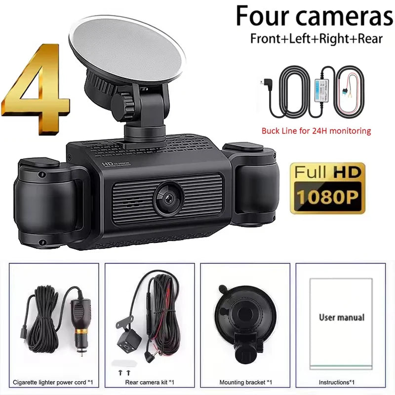 dashcam 4 canaux couverture panoramique à 360° haute définition 1080P Ma boutique