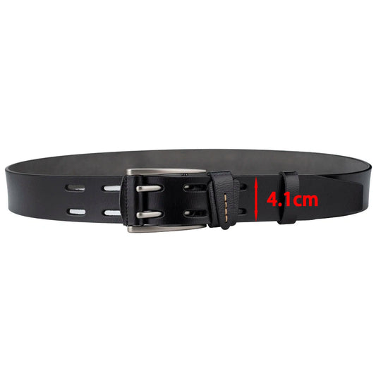 Ceinture en Cuir Véritable à Double Boucle pour Homme - Ceinture Casual 4,1 cm BLACKBEARD OUTDOOR INDUSTRIES