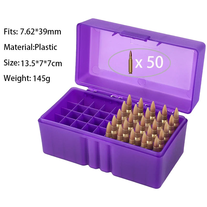 Boîte de Rangement pour Munitions – 50 ou 100 Coups | Calibres .223/5.56mm, 7.62x39mm, .38 Spé , 9mm Ma boutique