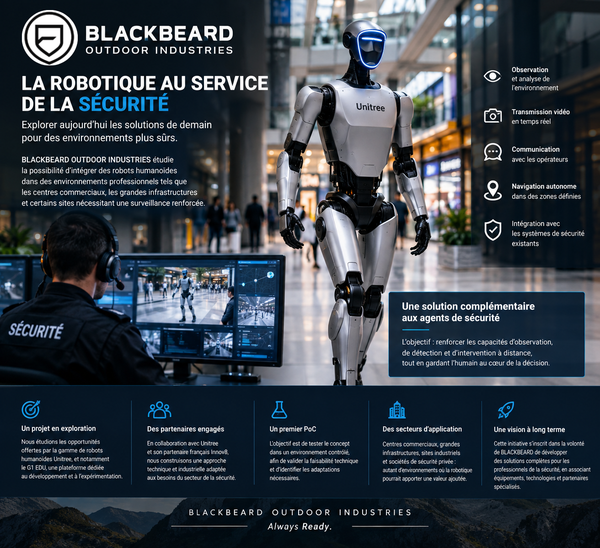 Robotique de sécurité en France : BLACKBEARD explore un projet de surveillance humanoïde