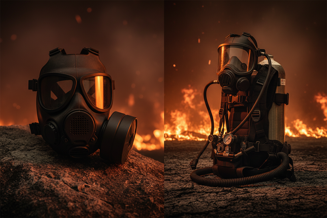 Masque à gaz MF14 vs SCBA : quel équipement respiratoire choisir face aux incendies 2026 ? - BLACKBEARD OUTDOOR INDUSTRIES
