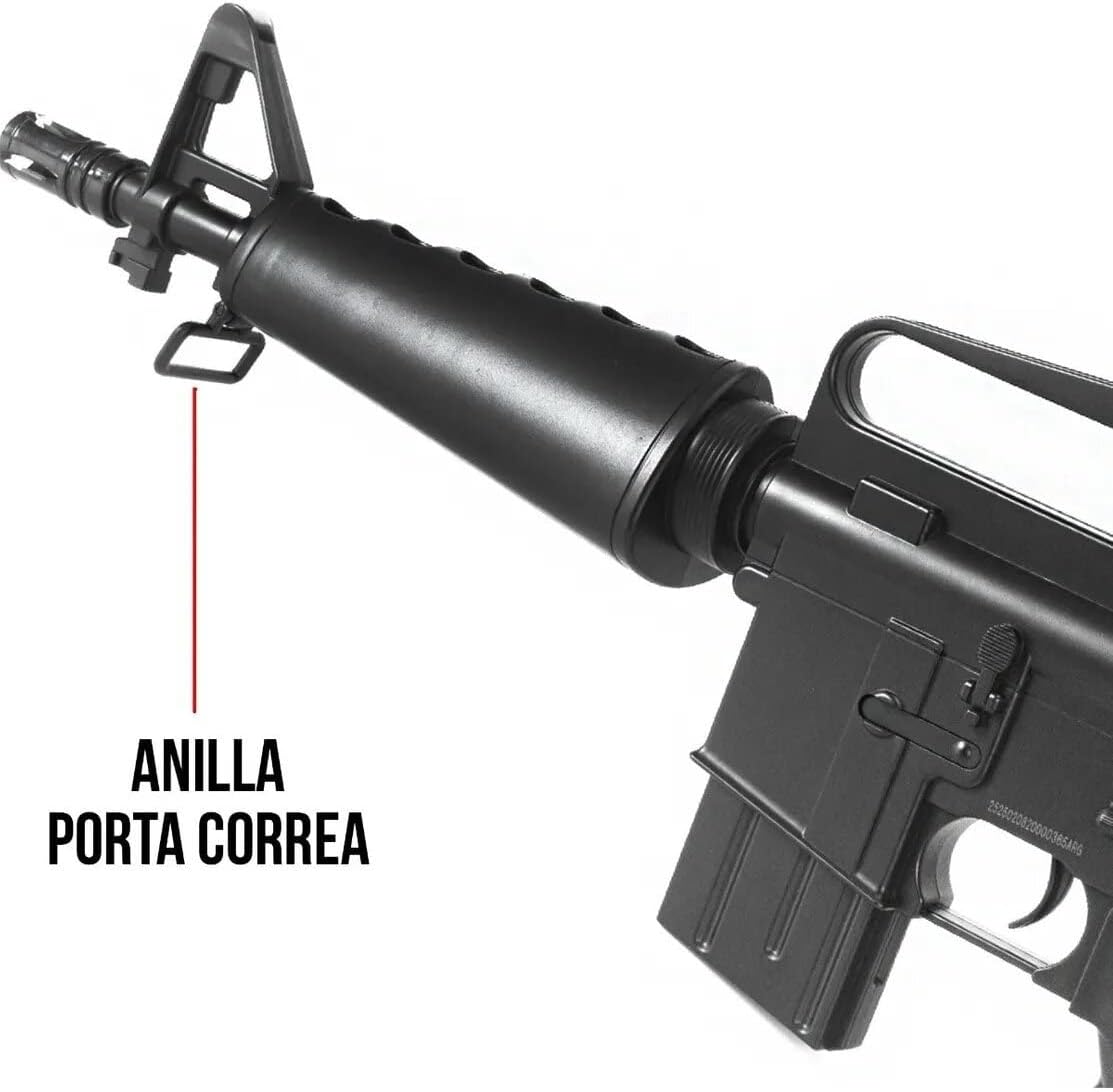 Saigo Defense Pack Airsoft Fusil Modèle M308 à Ressort/Couleurs: Noir/Matière: Plastique Haute Résistance/Puissance 0.5 Joule/Livré avec Accessoires