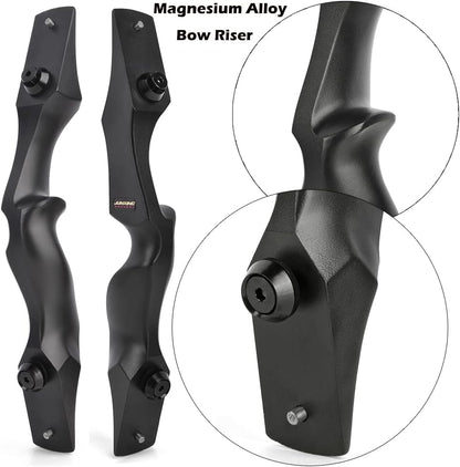 60 Inch Archery Takedown Recurve Bow F171A for Adults/Youth 30-60Lbs American Hunting Bow Magnesium Alloy Metal  Right Handed BLACKBEARD OUTDOOR INDUSTRIES