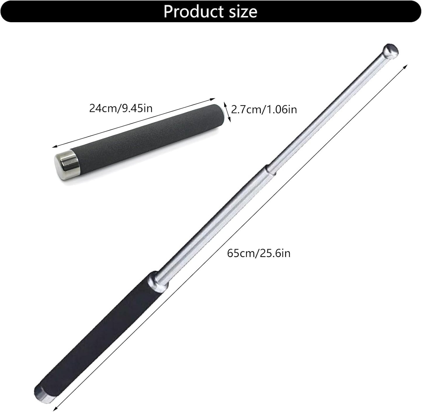 Bâton tactique multifonction en métal, outil de survie pour le camping et la pêche