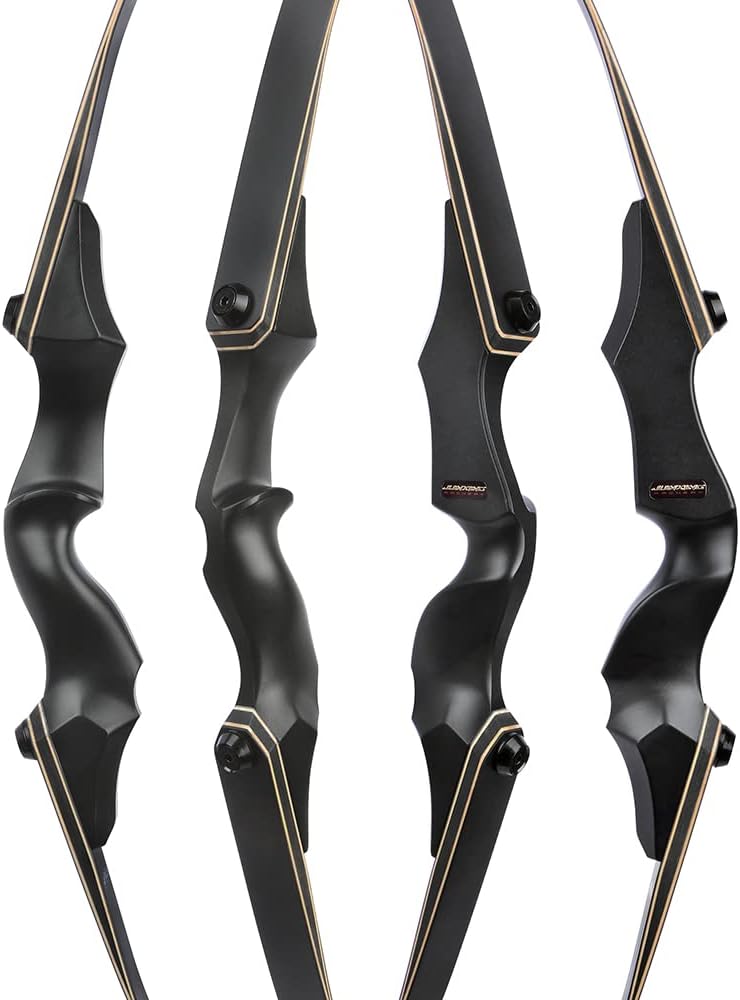 60 Inch Archery Takedown Recurve Bow F171A for Adults/Youth 30-60Lbs American Hunting Bow Magnesium Alloy Metal  Right Handed BLACKBEARD OUTDOOR INDUSTRIES