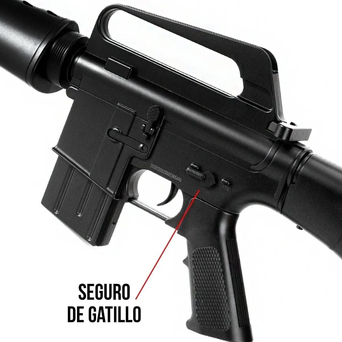 Saigo Defense Pack Airsoft Fusil Modèle M308 à Ressort/Couleurs: Noir/Matière: Plastique Haute Résistance/Puissance 0.5 Joule/Livré avec Accessoires