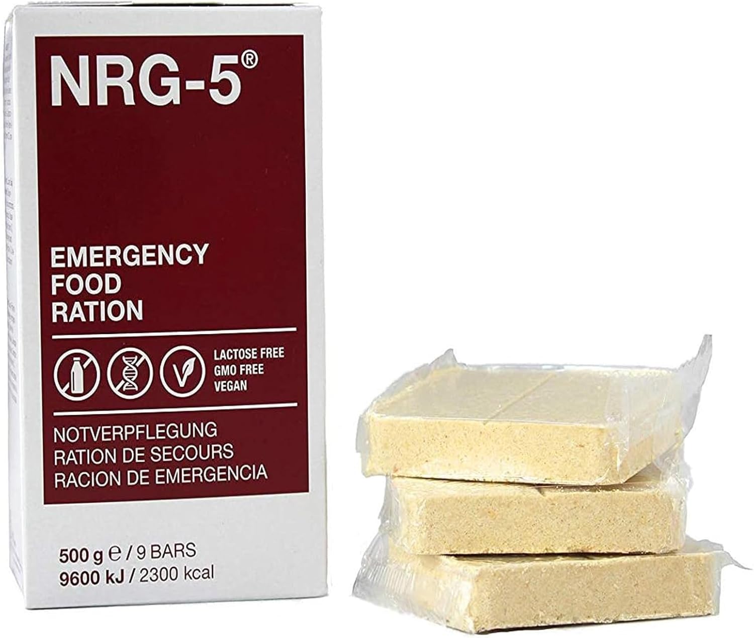 MFH NRG-5 1 paquet de 9 biscuits pour ration de survie 500 g, Blanc Ma boutique