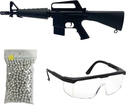 Saigo Defense Pack Airsoft Fusil Modèle M308 à Ressort/Couleurs: Noir/Matière: Plastique Haute Résistance/Puissance 0.5 Joule/Livré avec Accessoires