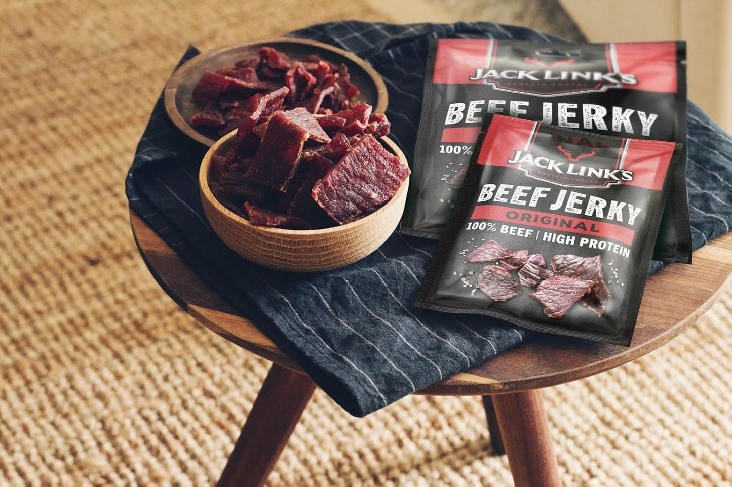 Jack Links Beef Jerky Original (12 x 60 g) - Viande séchée - Riche en protéine snack  - Boeuf séché ‎Jack Link's
