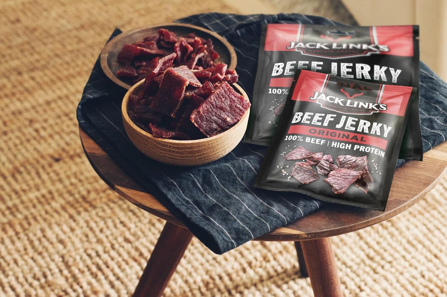 Jack Links Beef Jerky Original (12 x 60 g) - Viande séchée - Riche en protéine snack  - Boeuf séché ‎Jack Link's