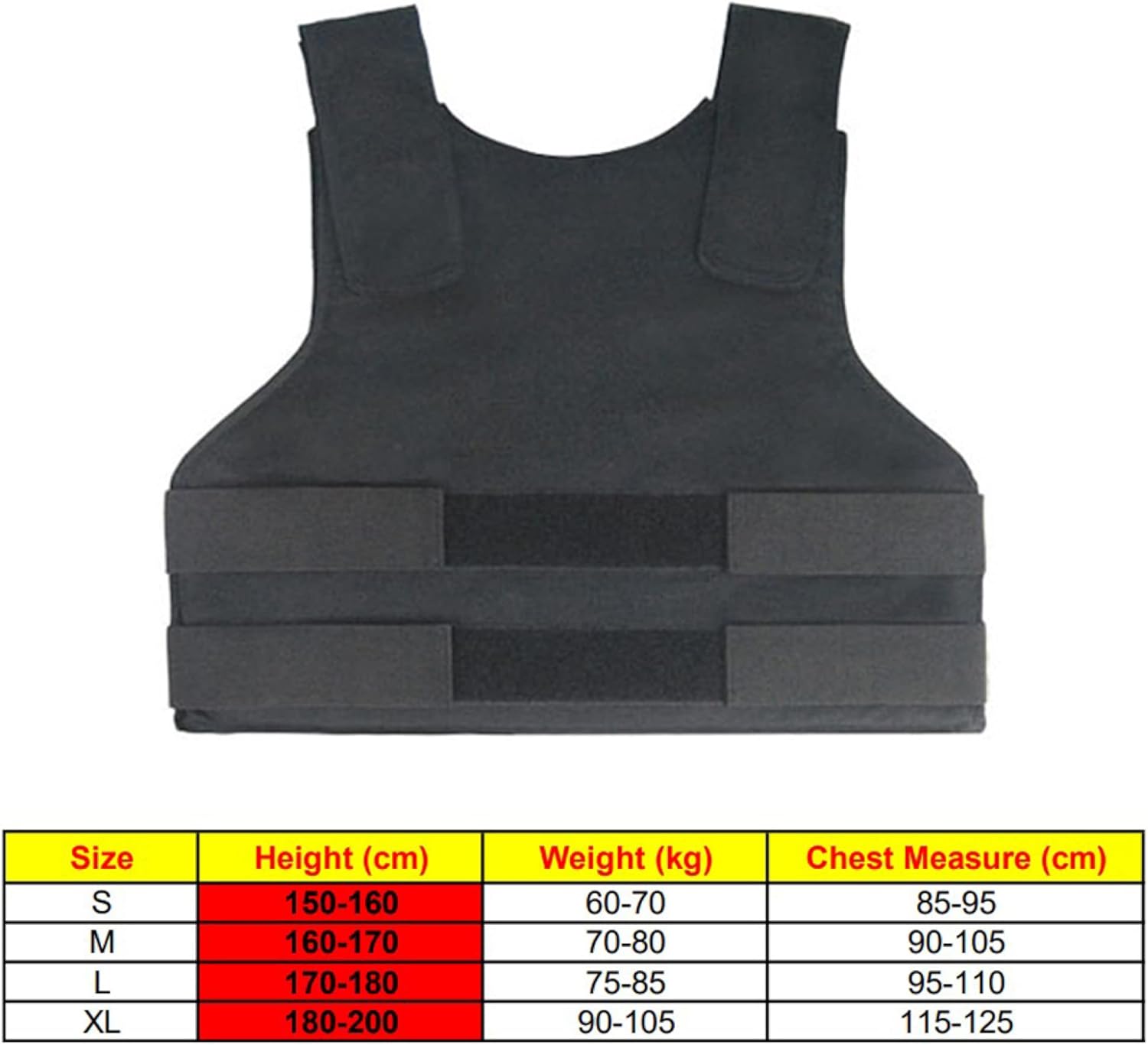 WAOBE Gilet Pare-balles de sécurité personnelle - Niveau de Protection Standard NIJ IIIA Tactique dissimulé Pare-balles Gilet de Protection Veste vêtements