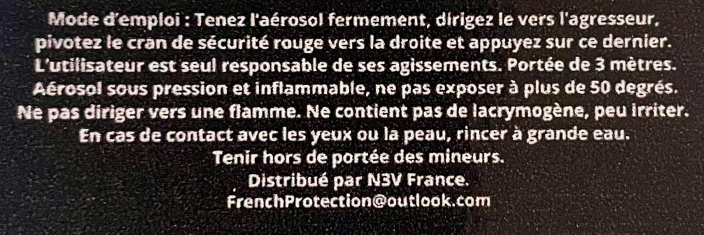 Spray de défense Anti agression Efficace, Pratique 100% légal Identifiant Criminel Anti Attaque, sécurité personnelle. Porte clé Format Sac à Main avec Brise vitre/sifflet/Coupe Ceinture