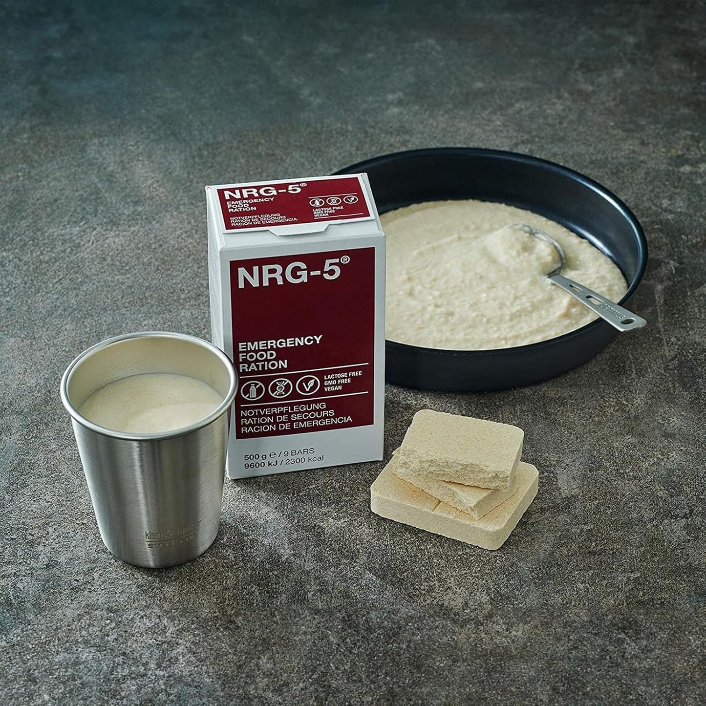 MFH NRG-5 1 paquet de 9 biscuits pour ration de survie 500 g, Blanc Ma boutique