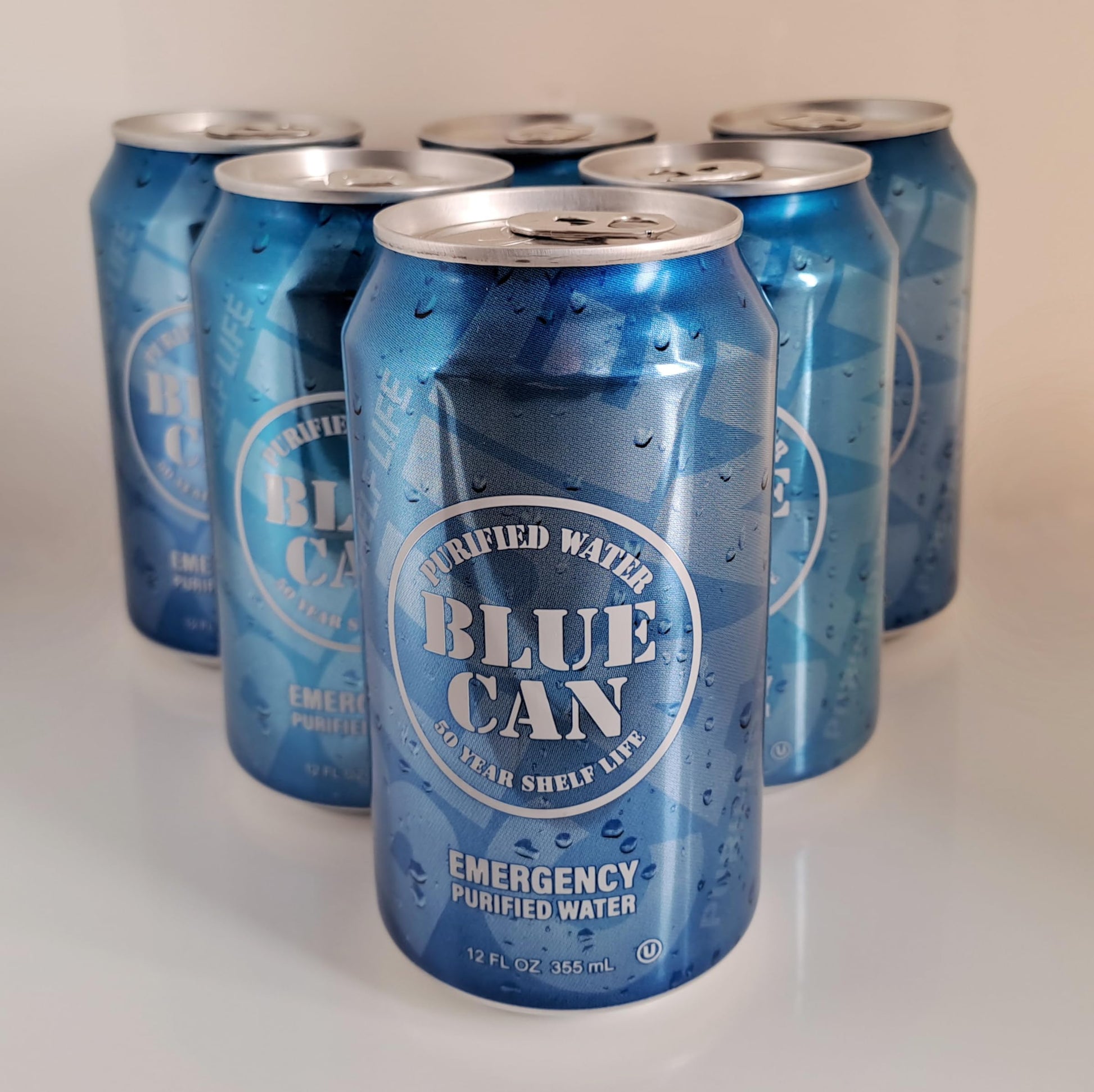 Eau en Canette d'Urgence – Pack de 6 avec une Durée de Conservation de 50 Ans, Eau Purifiée pour Préparation aux Catastrophes et Kits de Survie Ma boutique