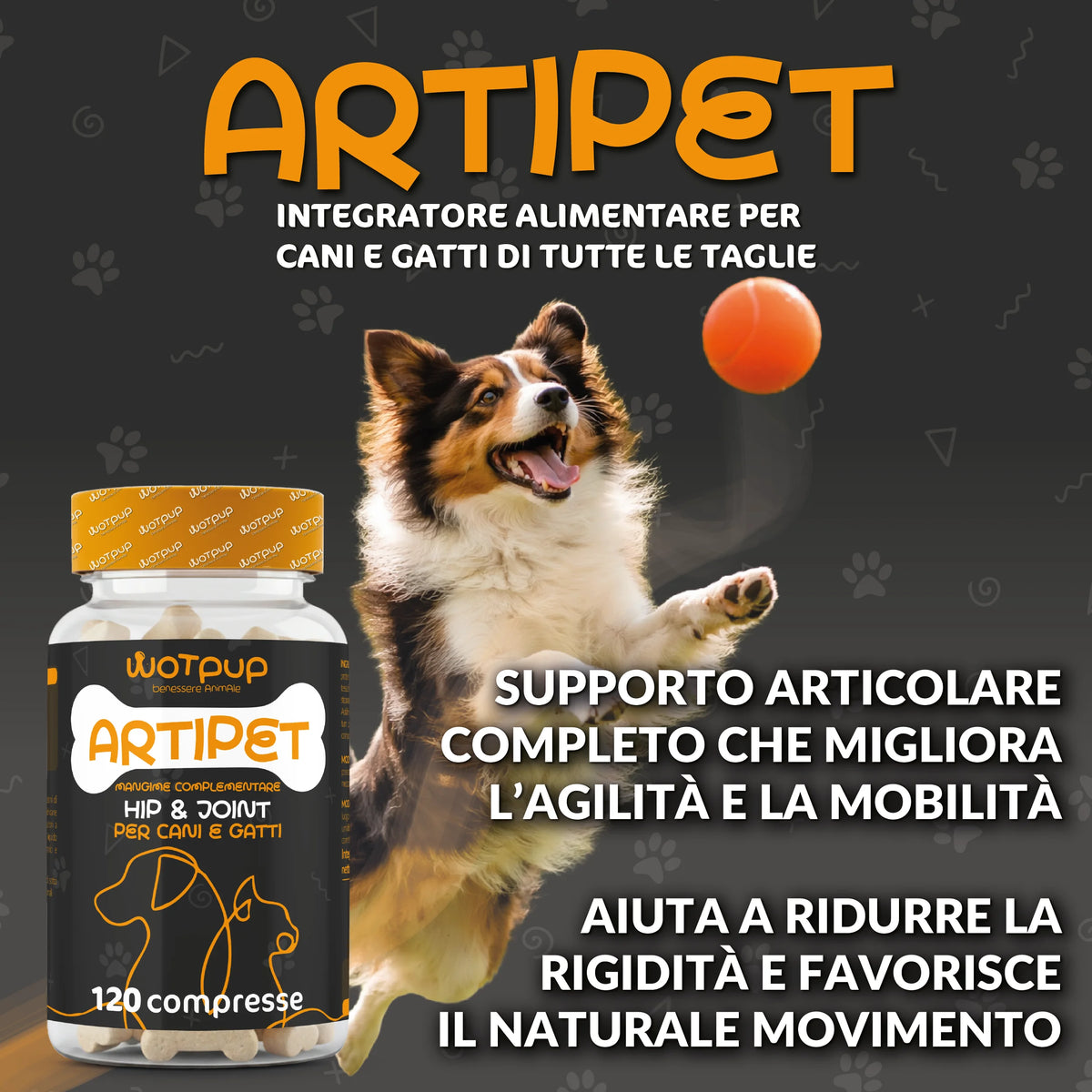 Artipet – Complément articulaire chien et chat, 120 comprimés