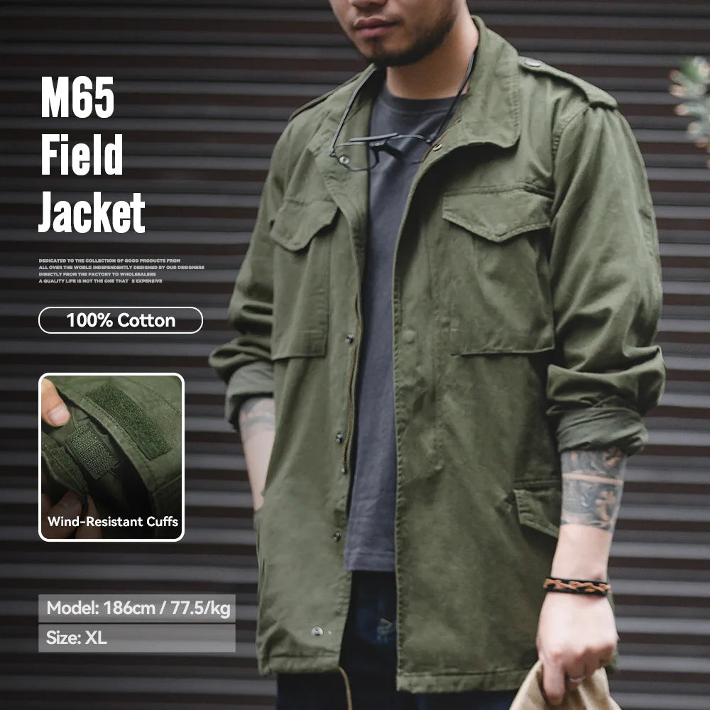 Veste M65 Militaire Homme — 100% Coton Twill, Multi-Poches, Coupe-Vent Vintage | S à XXXL - BLACKBEARD OUTDOOR INDUSTRIES