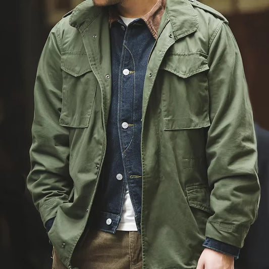 Veste M65 Militaire Homme — 100% Coton Twill, Multi-Poches, Coupe-Vent Vintage | S à XXXL - BLACKBEARD OUTDOOR INDUSTRIES