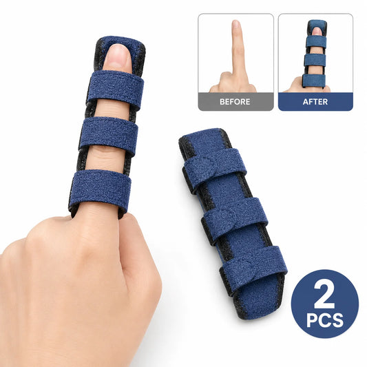 Attelle de Doigt Réglable Lot de 2 - Support Respirant et Sangles Ajustables