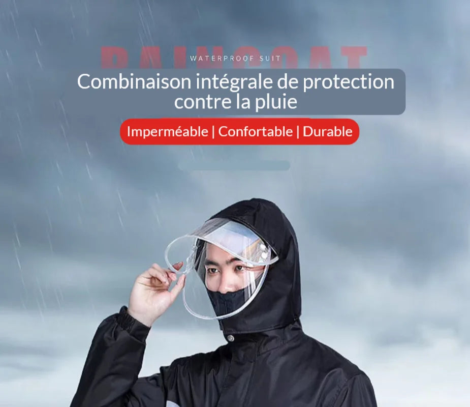 Combinaison Pluie Homme 2 Pièces — Veste + Pantalon Imperméable | Moto, Vélo, Livraison | S à XXL - BLACKBEARD OUTDOOR INDUSTRIES