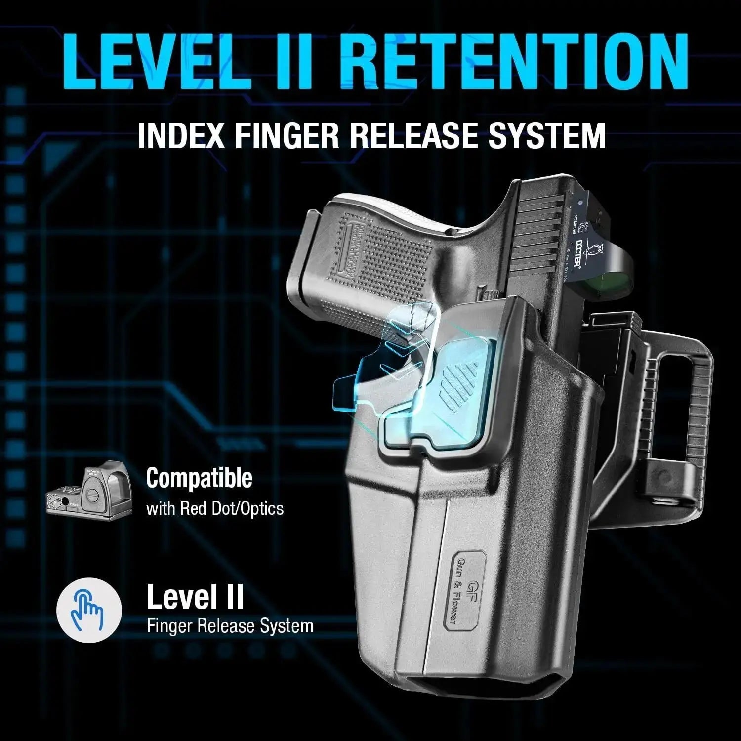 Holster Universel OWB (Outside Waist Band) pour Pistolets Canik, FN, Walther, Browning, S&W, Sarsilmaz, Girsan, Stoeger, et Plus Ma boutique