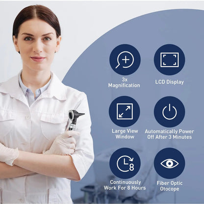 Otoscope - Détecteur d'Infection de l'Oreille avec Lumière et Kit de Vérification pour Oreilles avec Lentille de Grossissement 3X, pour Enfants, Adultes et Animaux BLACKBEARD OUTDOOR INDUSTRIES