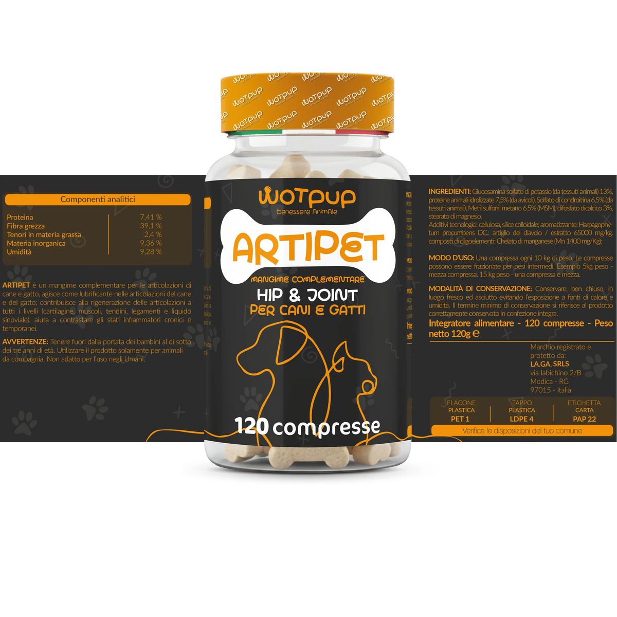 Artipet – Complément articulaire chien et chat, 120 comprimés