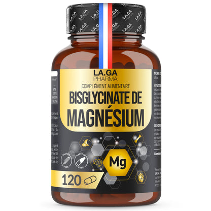 Magnésium bisglycinate et vitamines B1, B5, B6 – 120 gélules vegan
