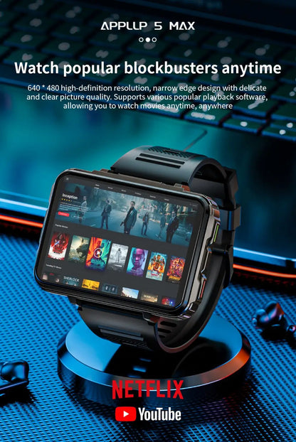 LOKMAT APPLLP 5 MAX – Smartwatch Android 4G GPS Double Caméra – 6Go+128Go