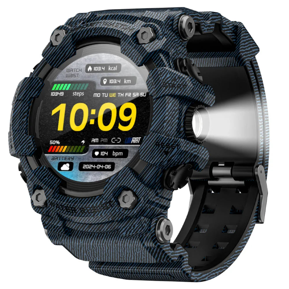 LOKMAT ATTACK GT – Montre Connectée Outdoor IP68, Écran 1.32" HD, 100+ Sports, 15 Jours d'Autonomie
