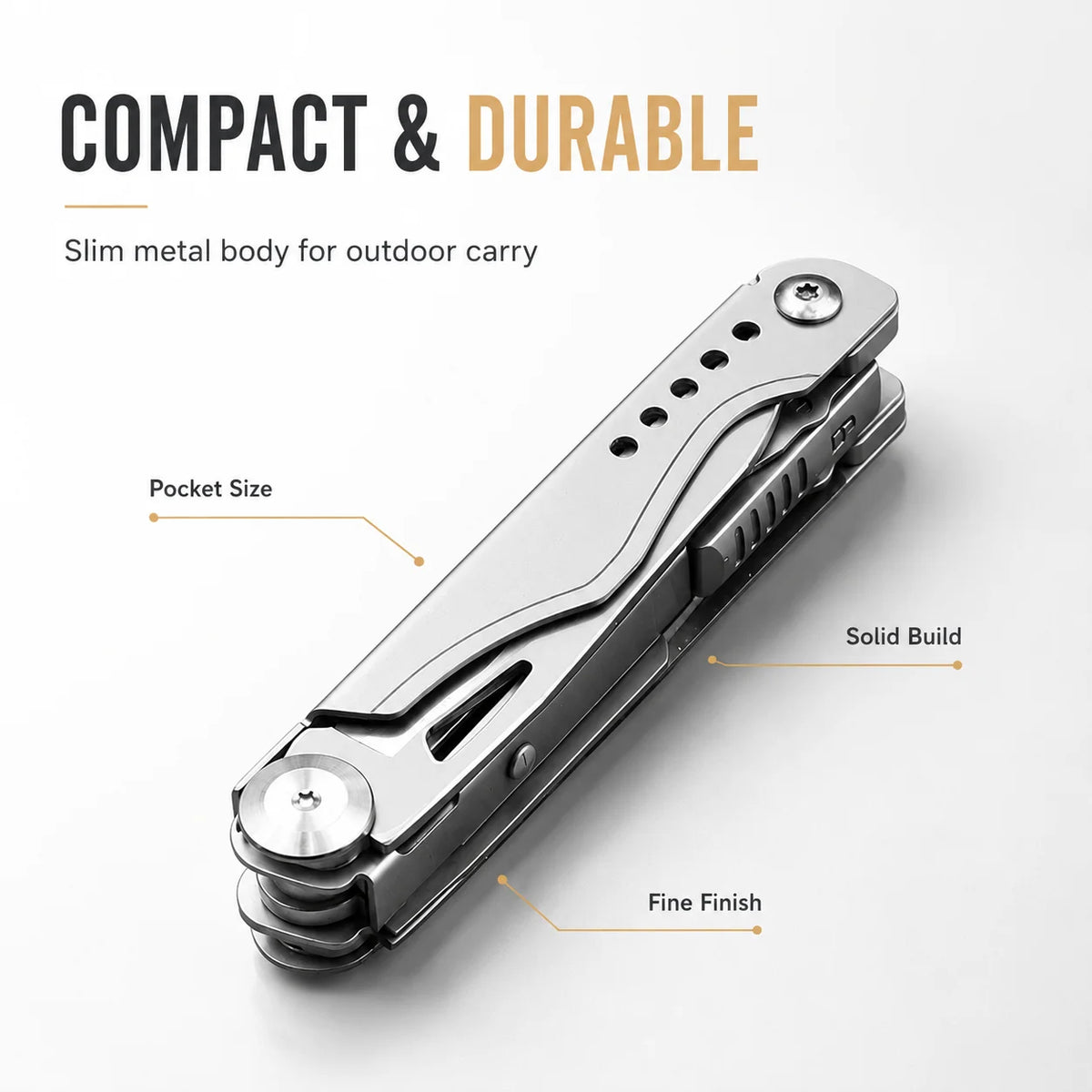 Outil multifonction de poche compact pour camping et randonnée